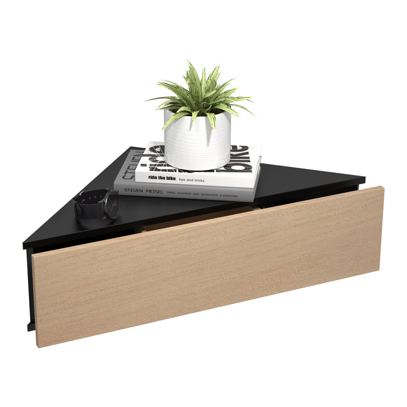 Sariel 60cm W Manufactured Wood Bedside Table, Black