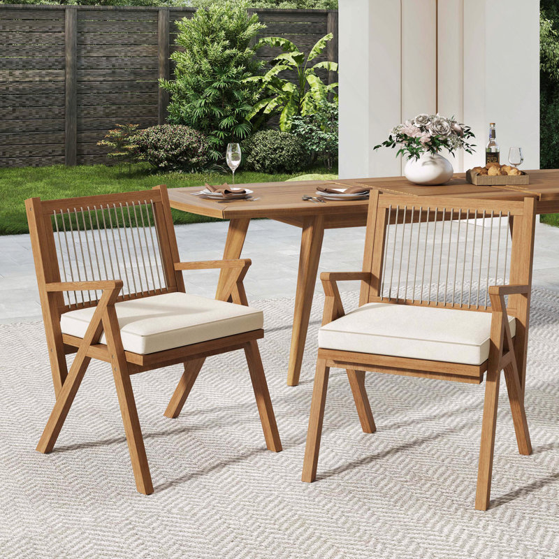 Chaise de salle à manger de patio rembourrée stable KD Design