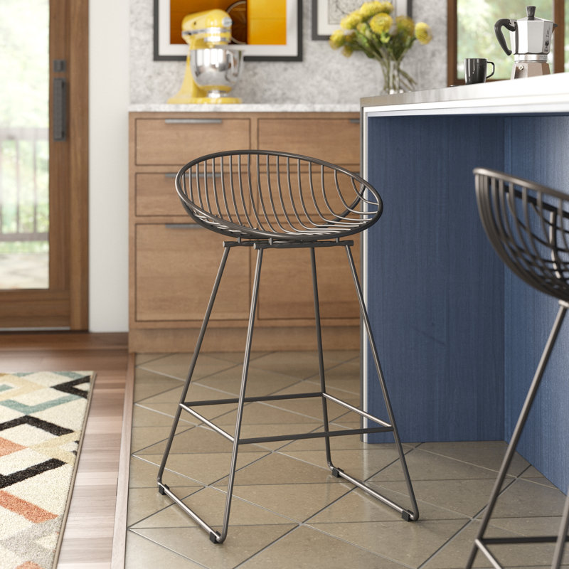 Counter Stool with Metal Frame, Grey