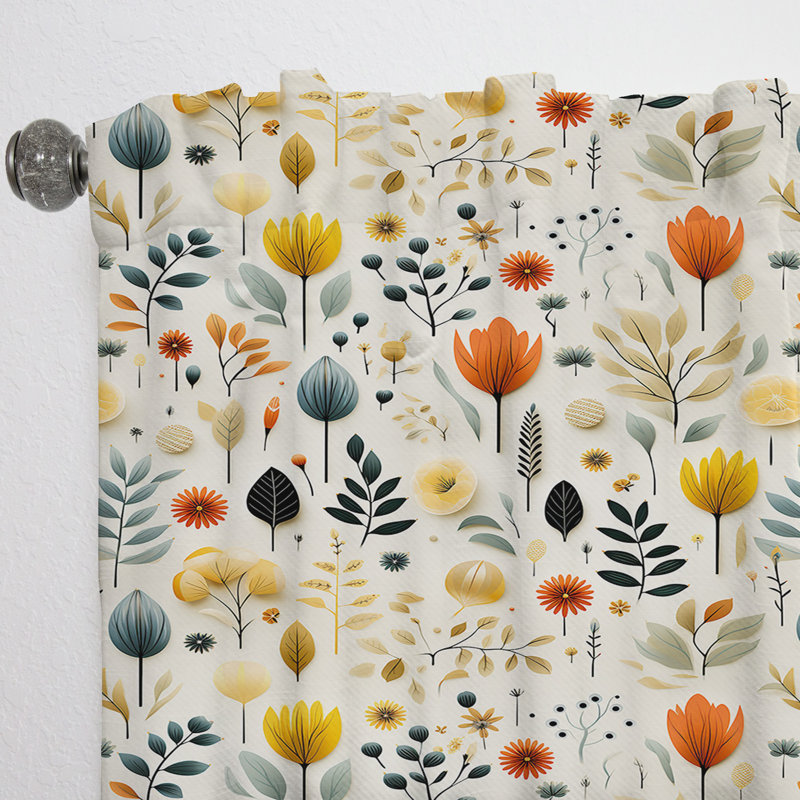 Simplicité en fleurs scandinaves - rideau en velours moderne obscurcissant - 1 panneau, L 52 po x L 120 po