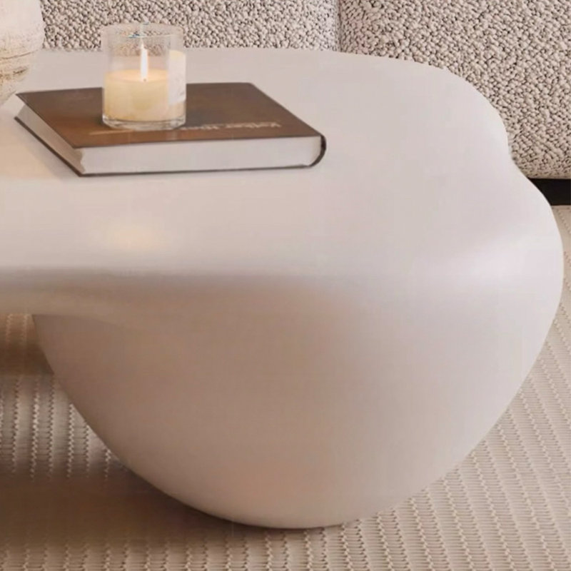 Table basse moderne simple de style crème, Blanc / Blanc