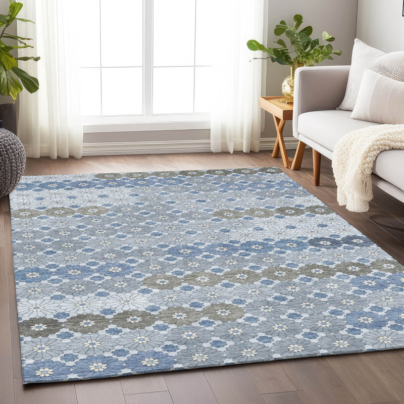 Tapis intérieur / extérieur bleu Braeyn, 8' x 10'