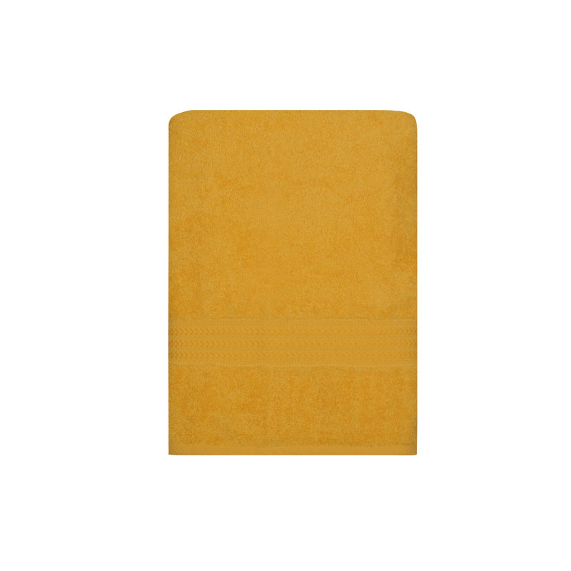 Serviette de bain de luxe, jaune foncé, 27,6 po x 55,1 po | 100% coton, 500 g / m² | Lavable à la machine à 104 ° F | Doux, absorbant et à séchage rapide | Parfait pour la maison, le spa et la salle de sport, qualité supérieure pour un confort de tous les jours
