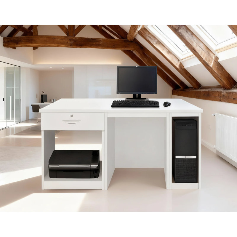 Walshaw Solid Wood Computer Desk, White