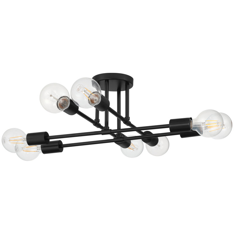 8 lumières semi-encastrées - finition noir mat