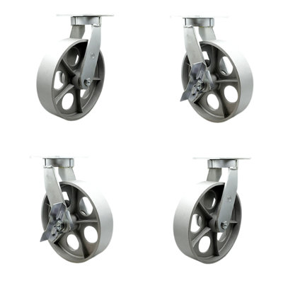 Ensemble de roulettes robustes en fonte 4 pièces 4 pièces