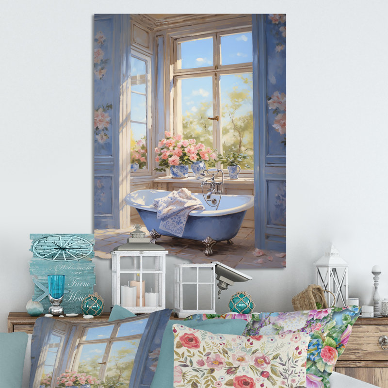 Bathroom Serenity V - Art mural en métal pour salle de bain, H 40 po x l 30 po x P 1,5 po