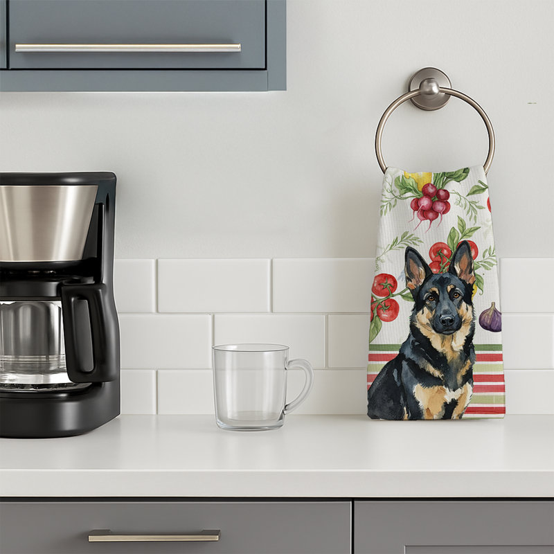 Torchon noir et brun clair avec légumes berger allemand, Black/Tan German Shepherd