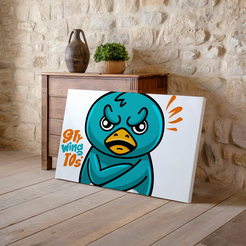 Reproduction d'art sur toile, "Canard" avec des plumes turquoise éclatantes, H 9 po x l 12 po