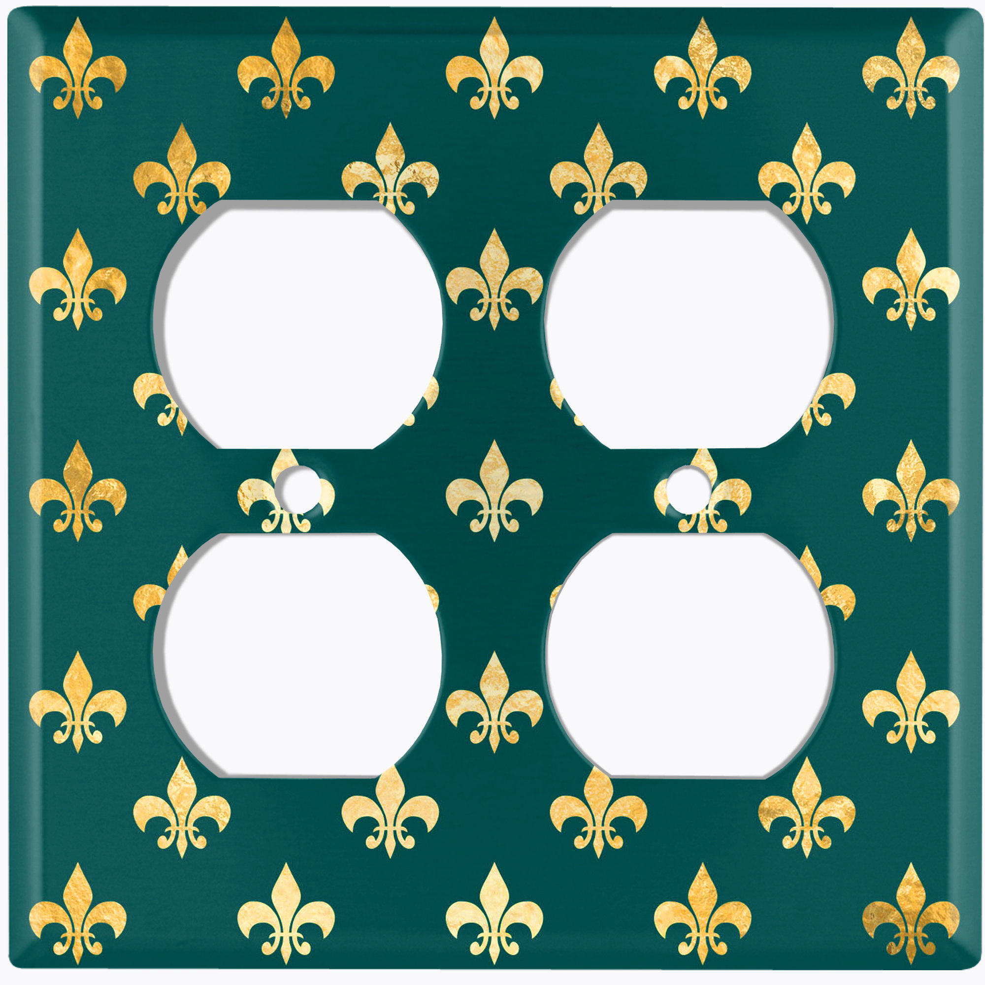 WorldAcc Metal Light Switch Plate Outlet Cover (Damask Golden Fleur De ...
