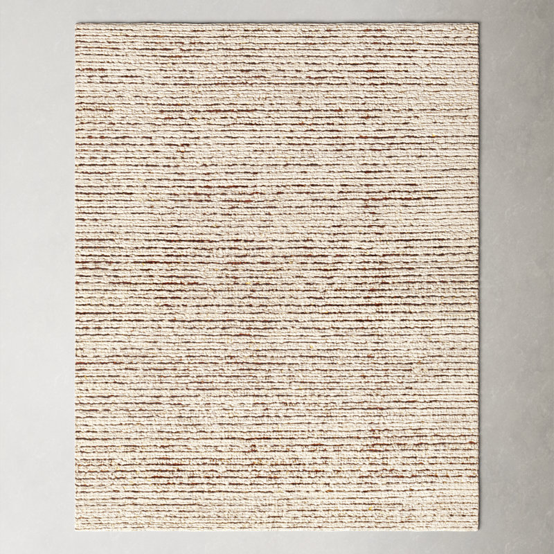 Gillian Striped Handmade Area Rug in Cream/Camel, Rectangle 12' x 15'