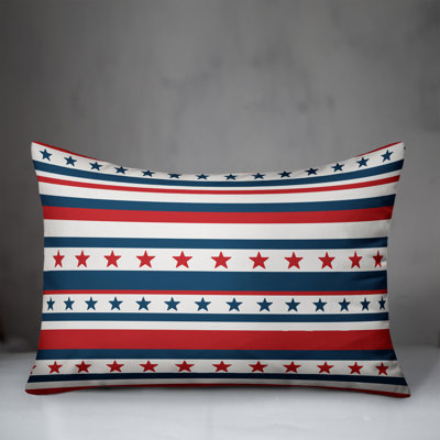 Stars And Stripes Striped Reversible Throw Pillow