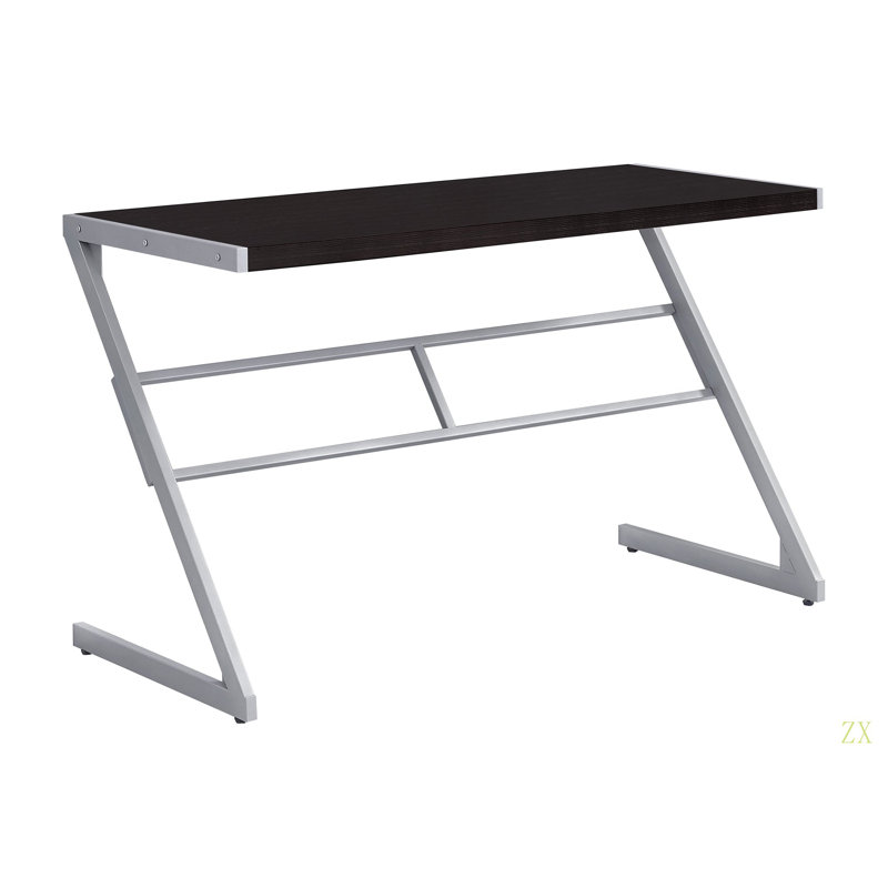 Bureau d'ordinateur, bureau personnel, ordinateur portable, L 48 po, stratifié de travail, métal, contemporain, moderne, Noir
