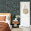 Rowan Autumn Trees Navy Wallpaper