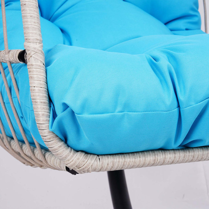 Fauteuil à œufs suspendu pour l'extérieur, Ivoire, gris clair et bleu