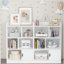 Bibliothèque pour enfants, bibliothèque avec 6 compartiments, tablettes autoportantes et rangement pour cubes