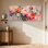 Plantes et fleurs, ensemble de 3 impressions sur toile avec roses et marguerites