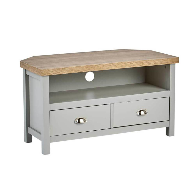 Ashmoore 2 Drawer TV Stand for TVs up to 32" with 36mm Thick Top, Grey