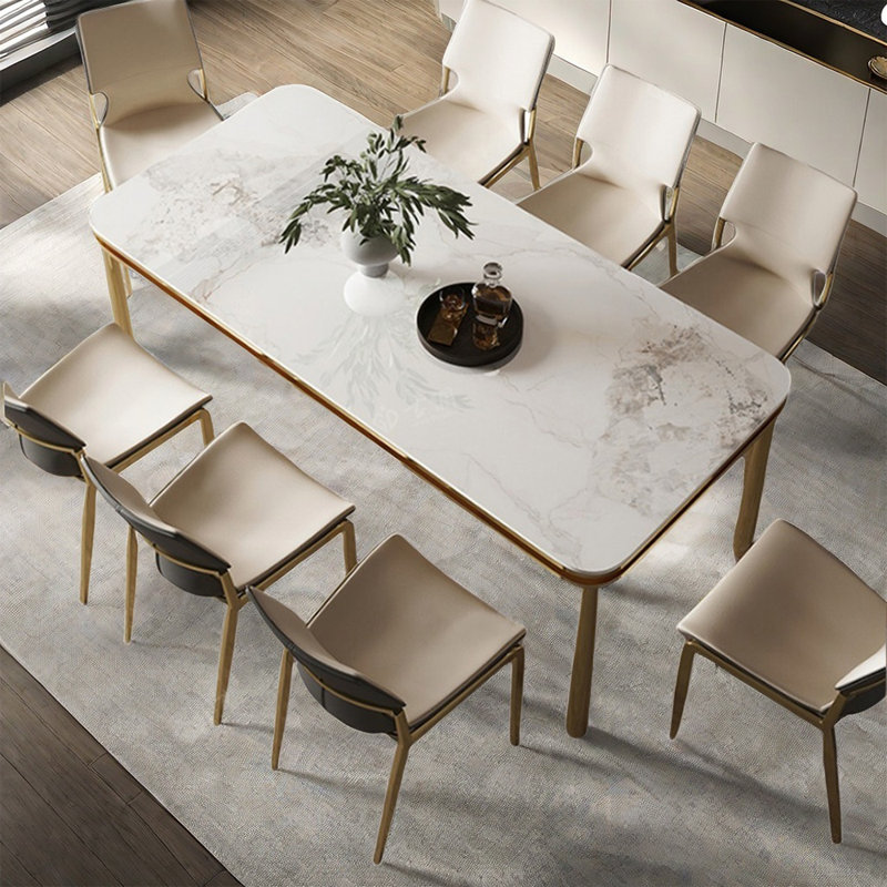 Ensembles de table à manger en falshion de style italien, H 29,5 po x L 78,7 po x l 35,4 po