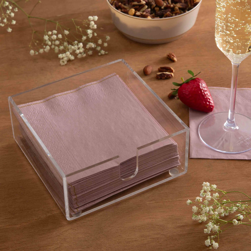 Porte-serviette en acrylique, H 2,44 po x l 5,59 po x P 5,59 po