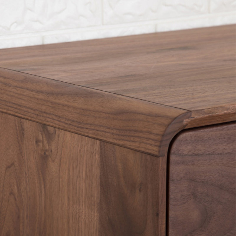 Commode d'appoint avec rangement en noyer noir
