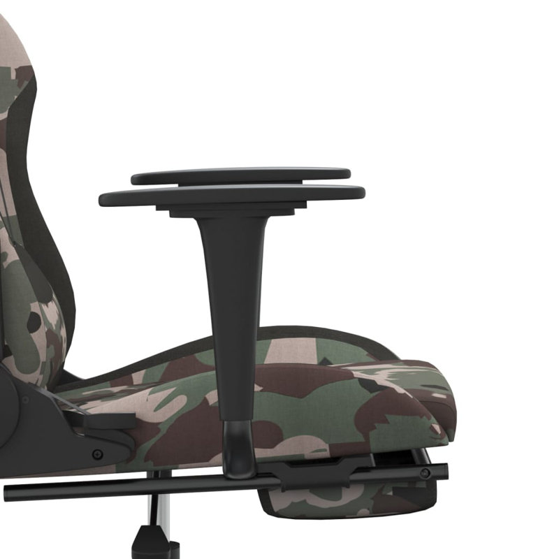 Gaming Chair with Footrest Fabric, Camouflage/Black