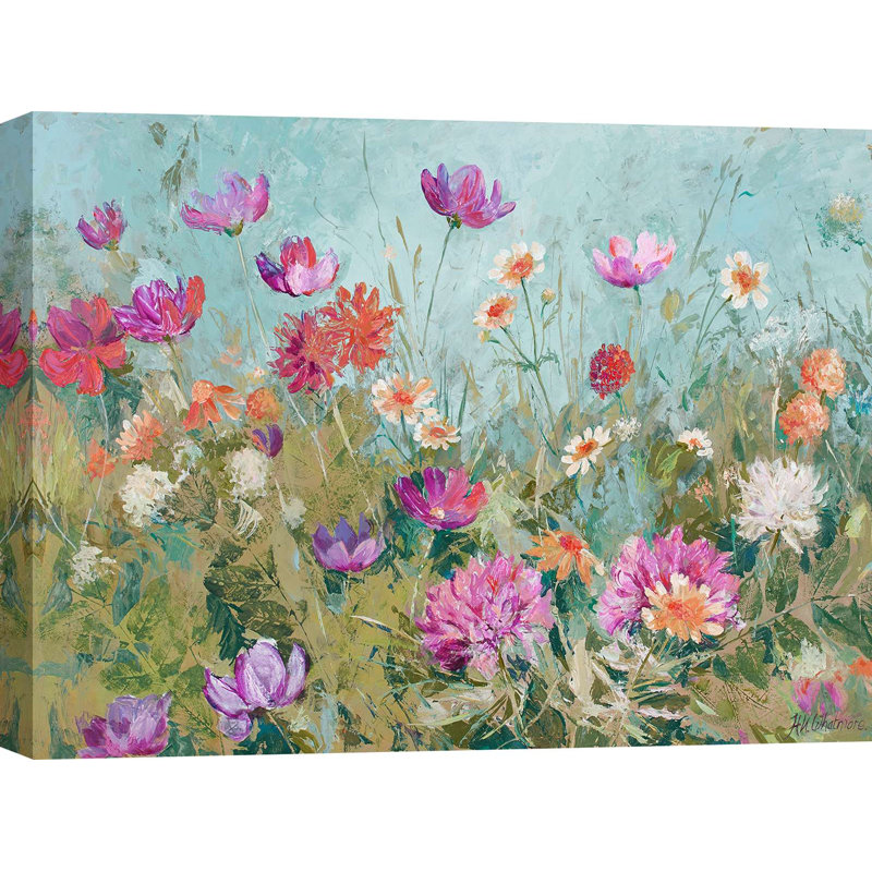 Floral Painting: Blooming Meadow by Nel Whatmore - Wrapped Canvas Print, 60cm H x 80cm W x 4cm D