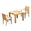 5 Pcs Grade-A Teak Wood Dining Set: 36" Square Table And 4 Mas Stacking Arm Chairs #11MS0804-1880014133