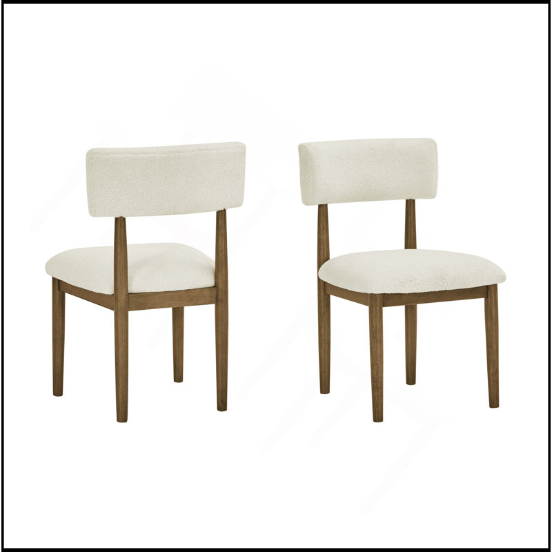 Ensemble de 2 chaises d'appoint Darla en chêne sherpa beige