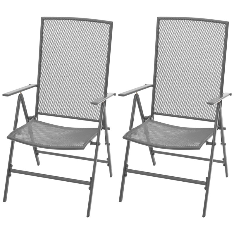 Chaises pliantes en maille anthracite, Grey, 2