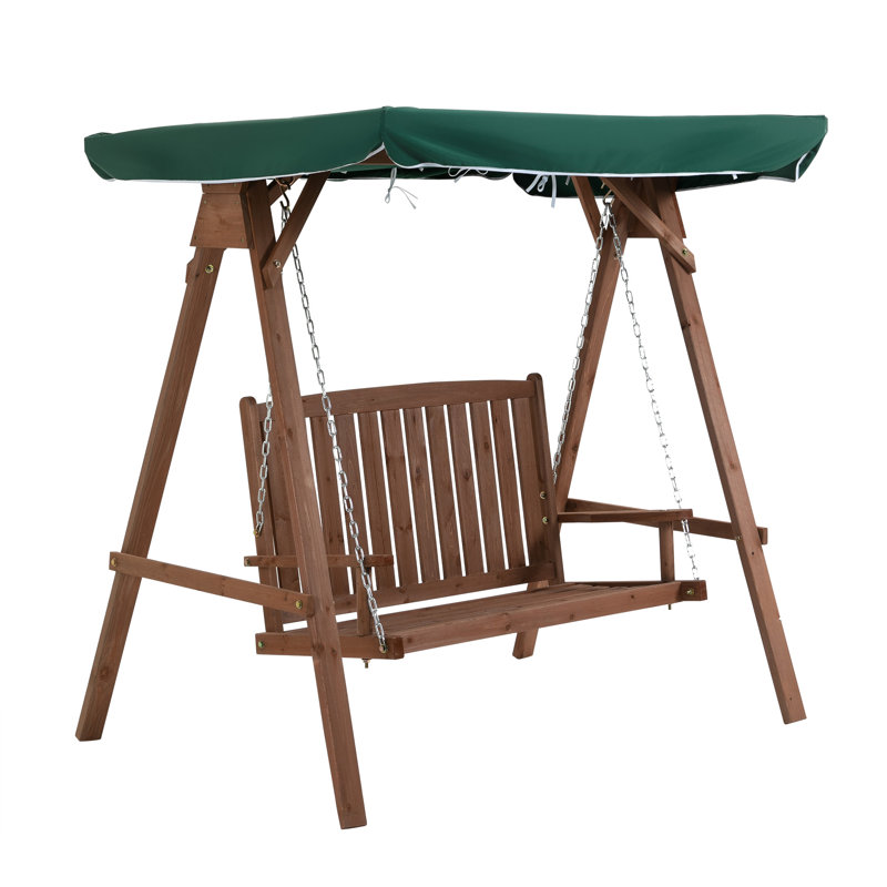 2 Person Porch Swing with Canopy, Green
