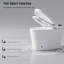 Intelligent Toilet With Bidet Function - Auto Open/Close, Foot Sensor, Flush, White Modern Smart Seat Heating Element,