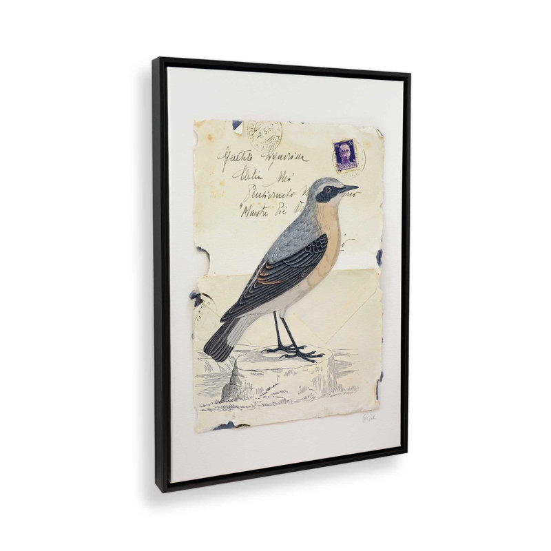 Wheatear by Deborah Revell Art Print, 32" H x 24" W, Black, Floater Frame