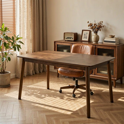 Bureau extra long en bois d'hévéa, bureau double pour deux personnes pour le bureau personnel, bureau d'ordinateur long en bois, table d'écriture pour le bureau