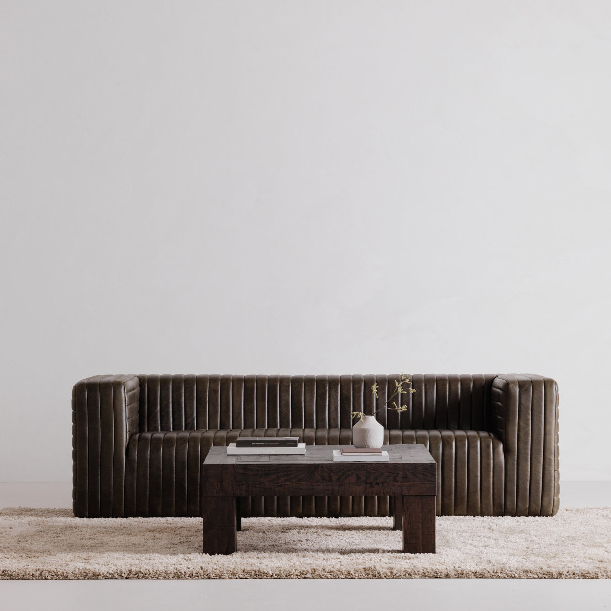Adams 40" Square Oak Coffee Table, Brown