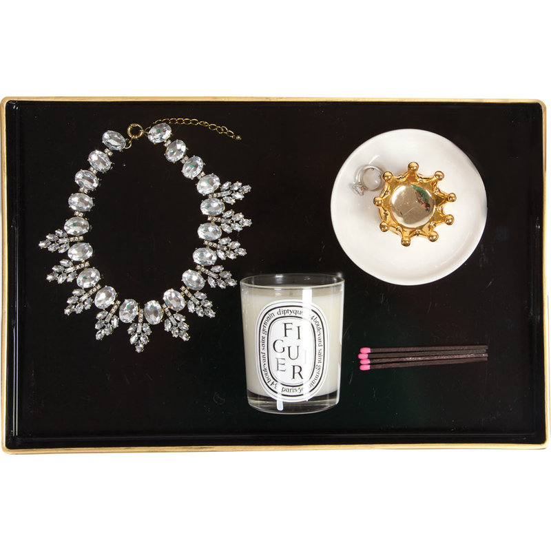 Plateau de rangement pour bijoux, Noir