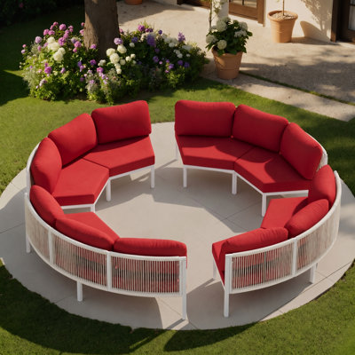  Ensemble de canapé modulaire d'extérieur en aluminium pour 4 personnes 
