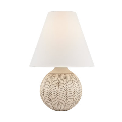 Lampe de table Capers en laiton vieilli et pétale ivoire en céramique par Cortney Bishop