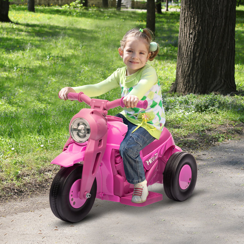 6V Pink Electric Ride-On Motorcycle with Bubble Function