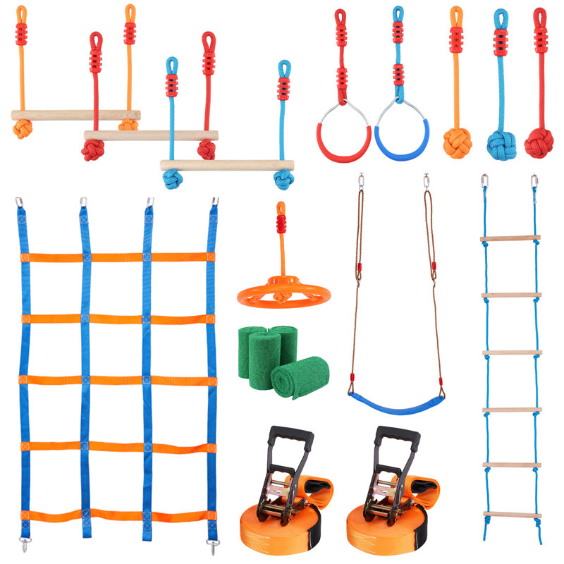 VEVOR Ninja Warrior Obstacle Course Kids Outdoor Slackline