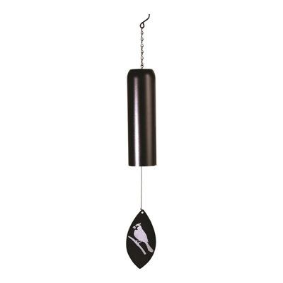  Black Metal Tubular Cardinal Wind Chime 24"
