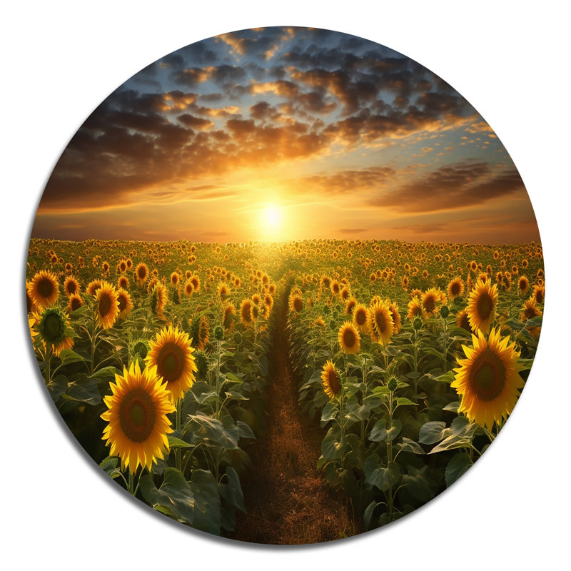 Mcnair - Art floral rond en métal, H 36 po x l 36 po