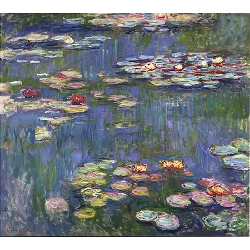 "Les Nymphéas" par Claude Monet, reproduction d'art sur toile tendue, H 16 po x l 16 po x 1,5 po