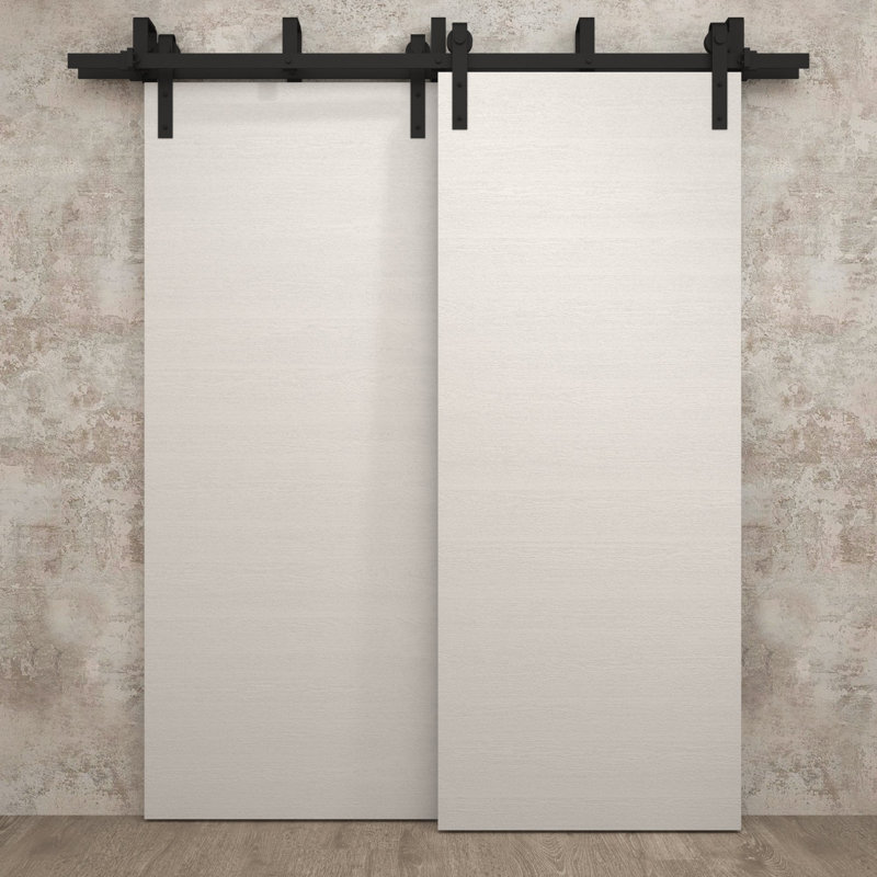 Sliding Closet Barn Bypass Doors | Ego 5000 | Modern Rails Hardware Set | Wood Solid Bedroom Wardrobe Doors, 72'' x 84''
