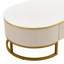 Table basse moderne ovale avec tiroirs