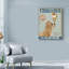 « chihuahua, long cheveu, crème crème », affiche rétro sur toile tendue-33421866