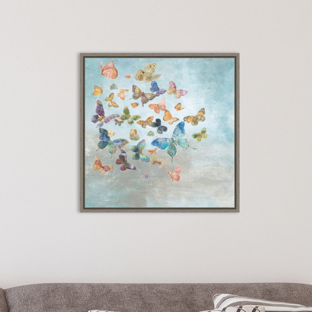 " Beautiful Butterflies V3 Square " by Danhui Nai Painting Print Rosalind Wheeler