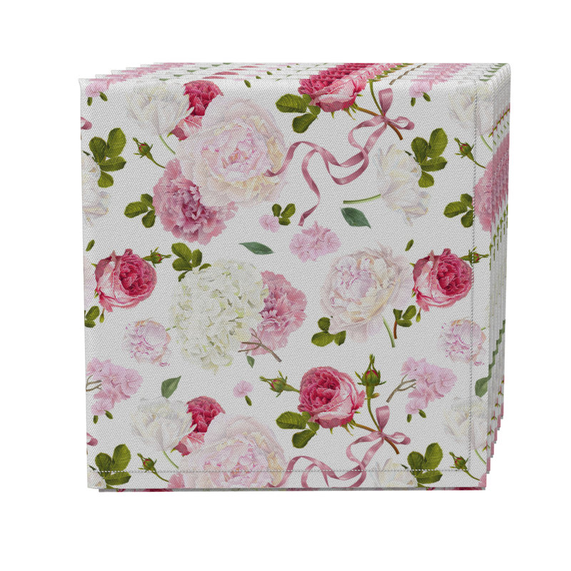 Rectangular Floral Cotton Twill Tablecloth