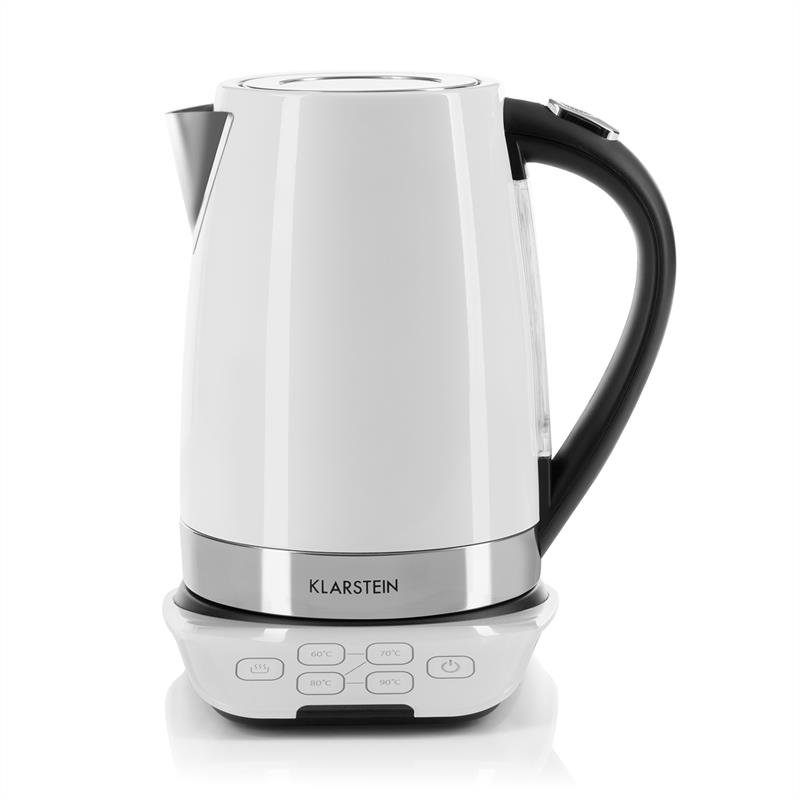Klarstein 1.7L Stainless Steel Electric Tea Kettle, White