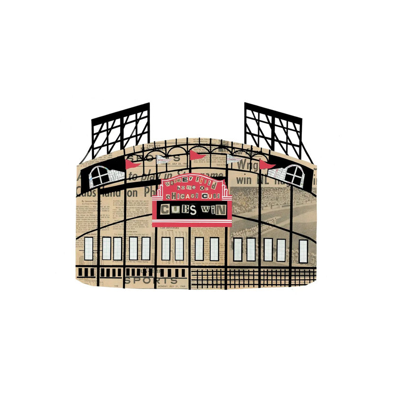 «Wrigley Field» par Paper Cutz, impression sur toile tendue, H 40 po x l 60 po x 1,5 po